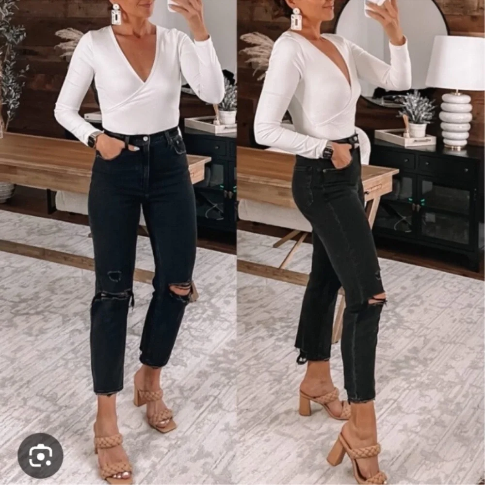 Abercrombie and Fitch the ankle straight ultra high-rise curved love size 28/6 - Picture 2 of 4